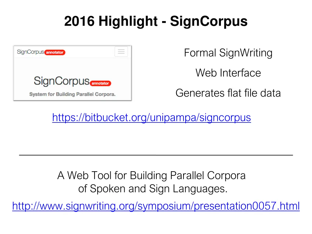 2016 highlight signcorpus