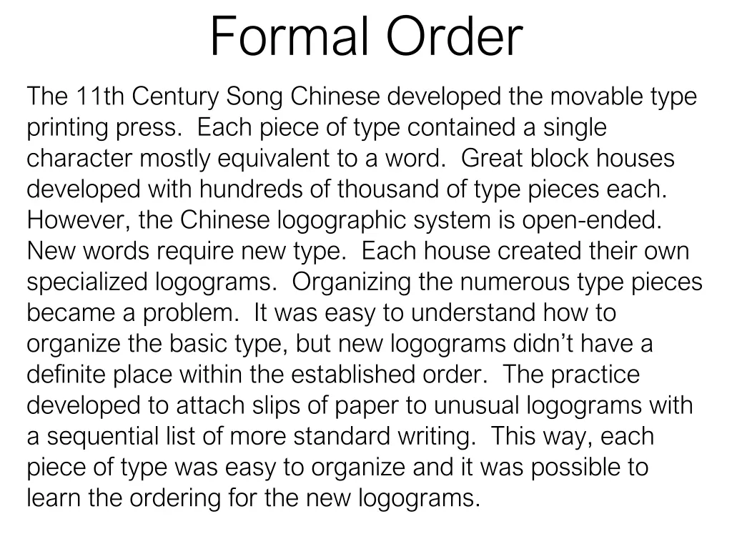 formal order