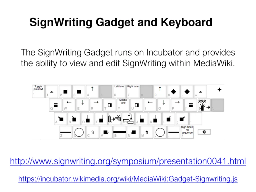 signwriting gadget and keyboard