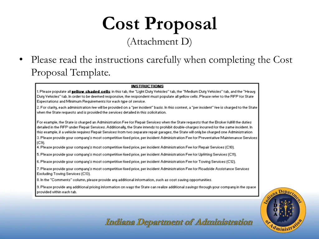 cost proposal attachment d 1