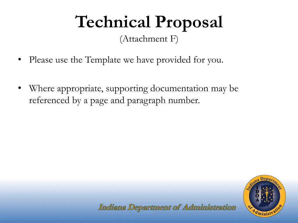 technical proposal attachment f