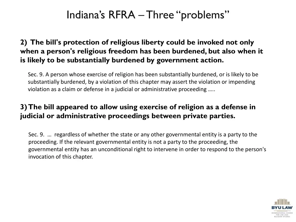 indiana s rfra three problems