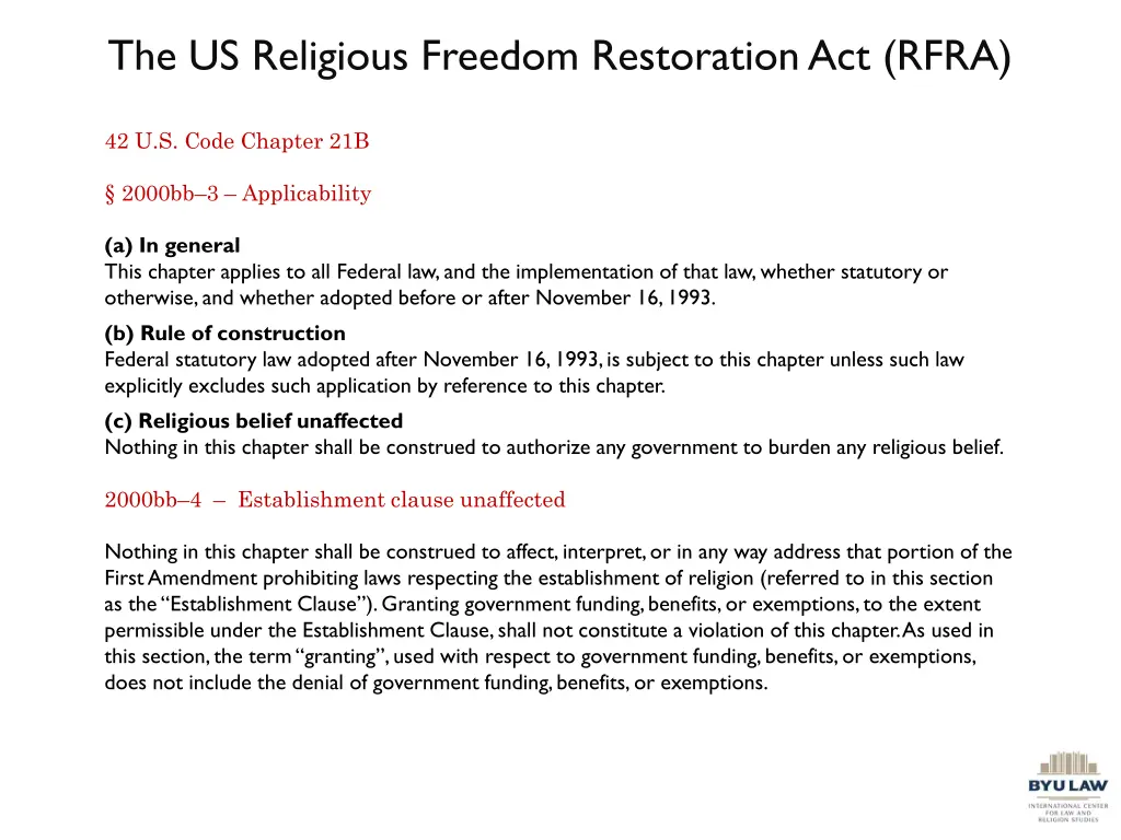 the us religious freedom restoration act rfra 2