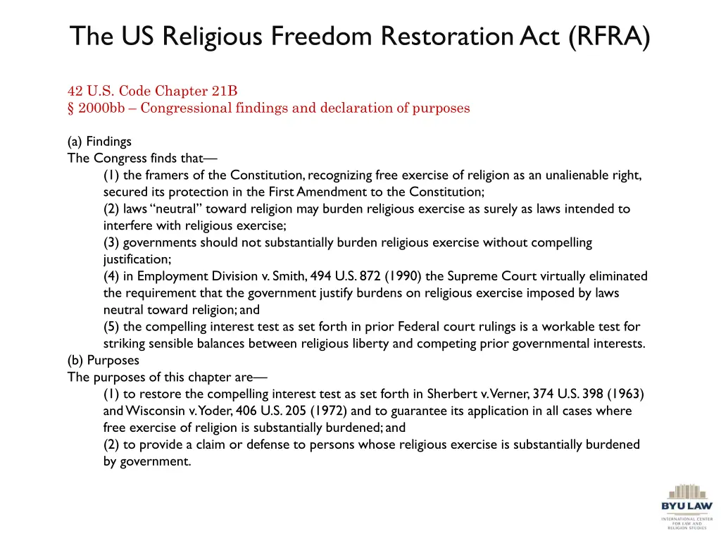 the us religious freedom restoration act rfra