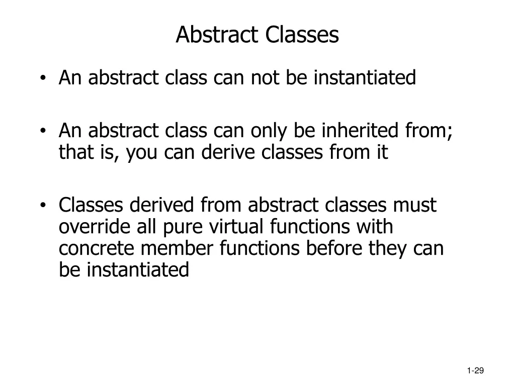 abstract classes