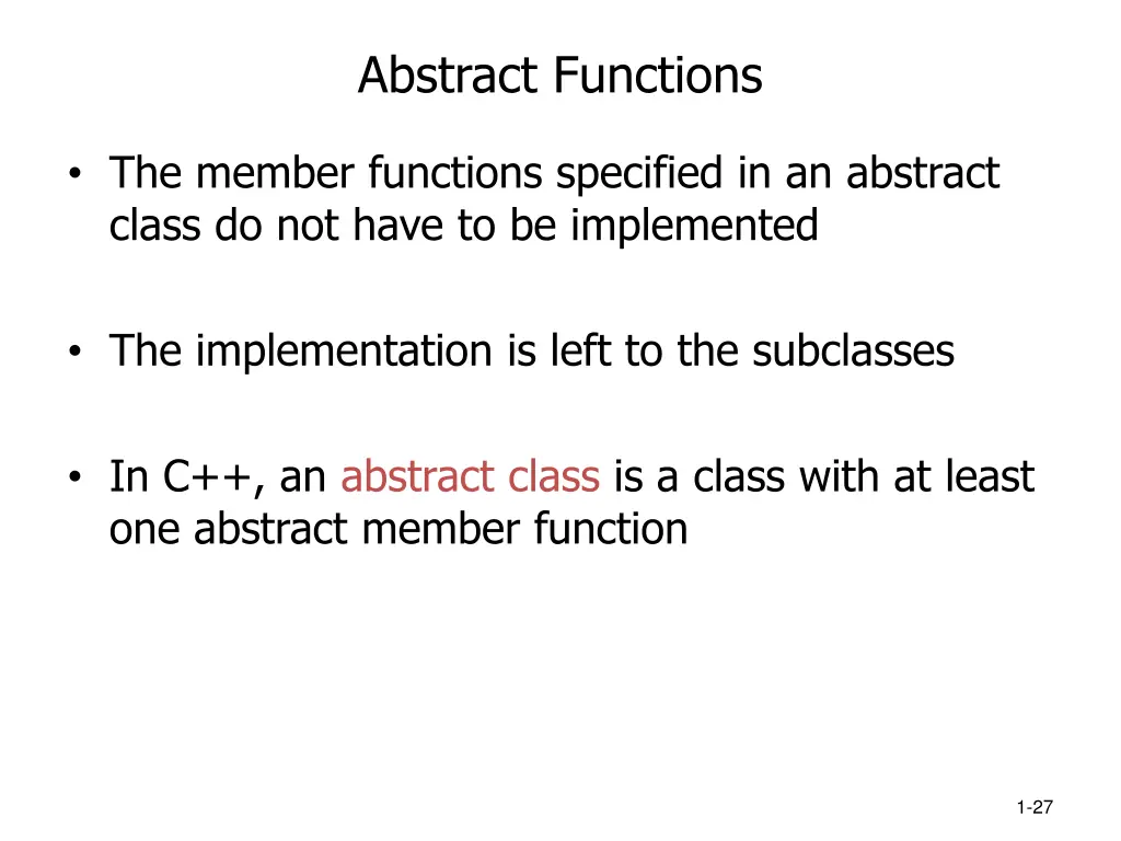 abstract functions