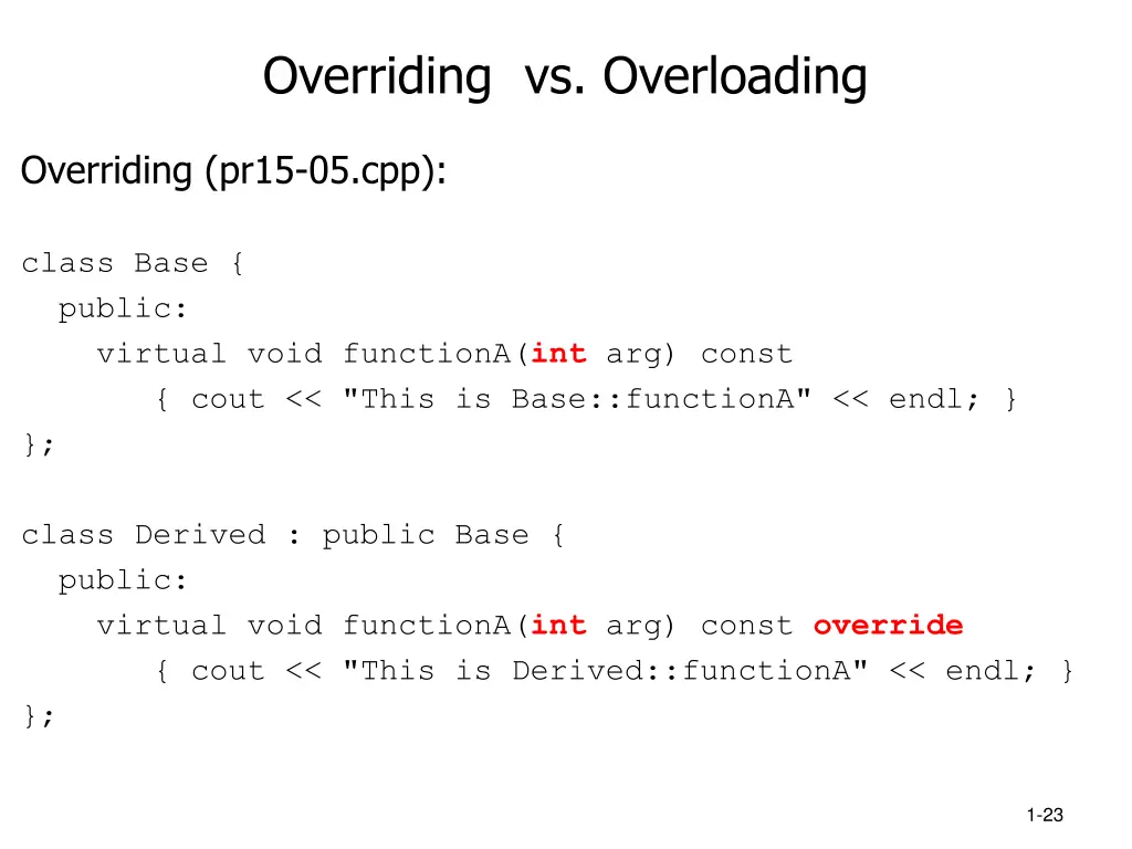 overriding vs overloading 2