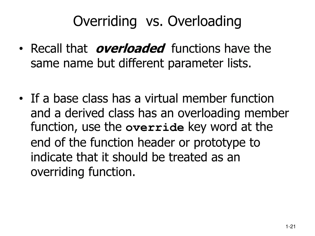 overriding vs overloading