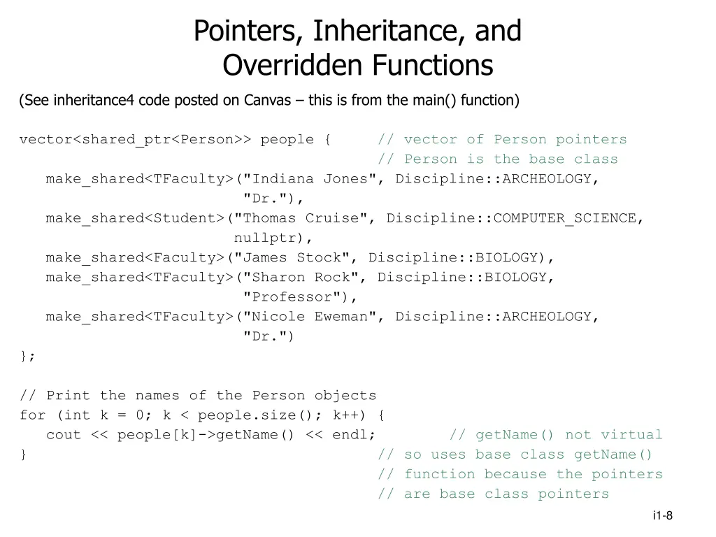 pointers inheritance and overridden functions 1