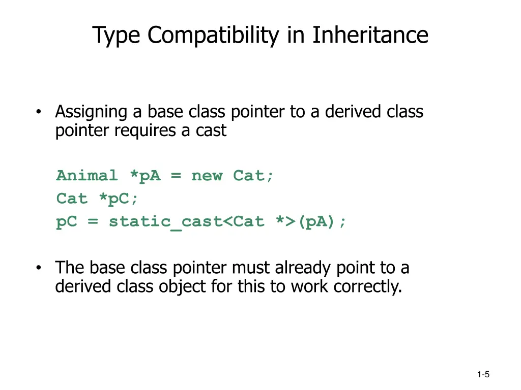 type compatibility in inheritance 1