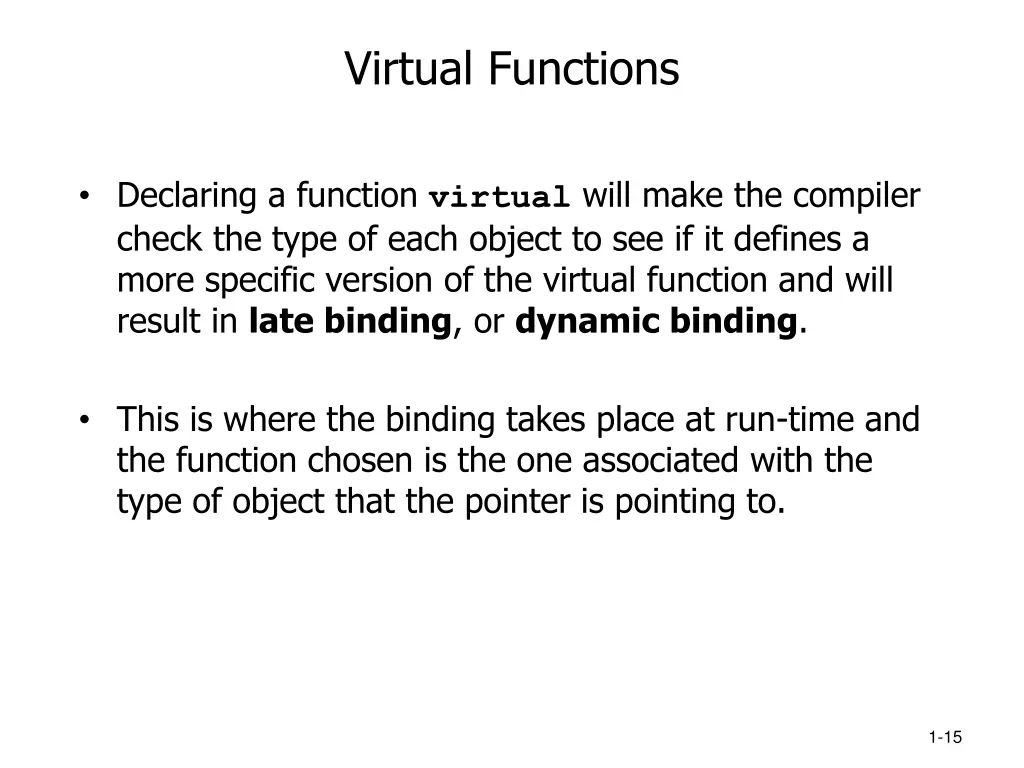 virtual functions