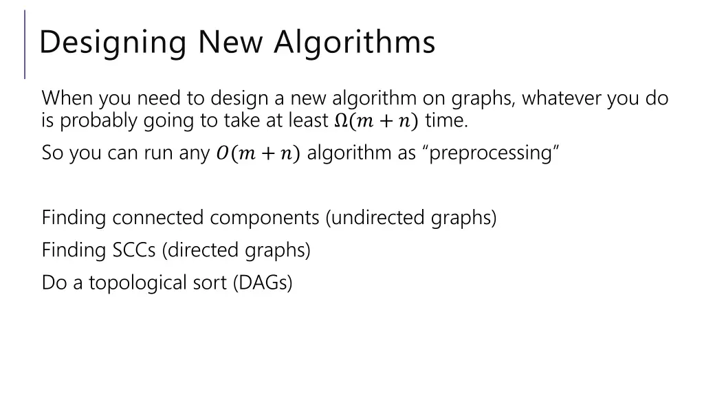 designing new algorithms