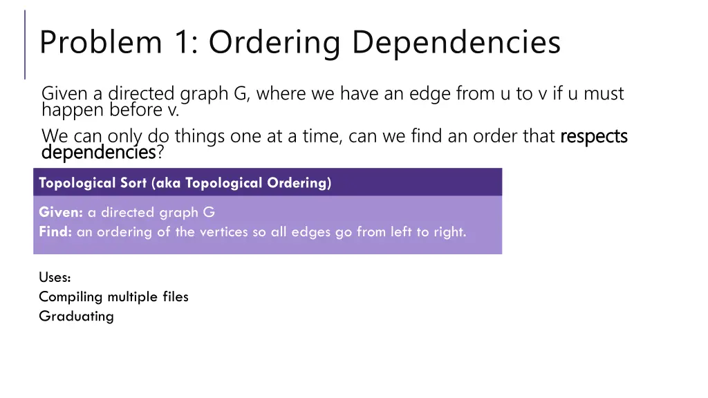 problem 1 ordering dependencies