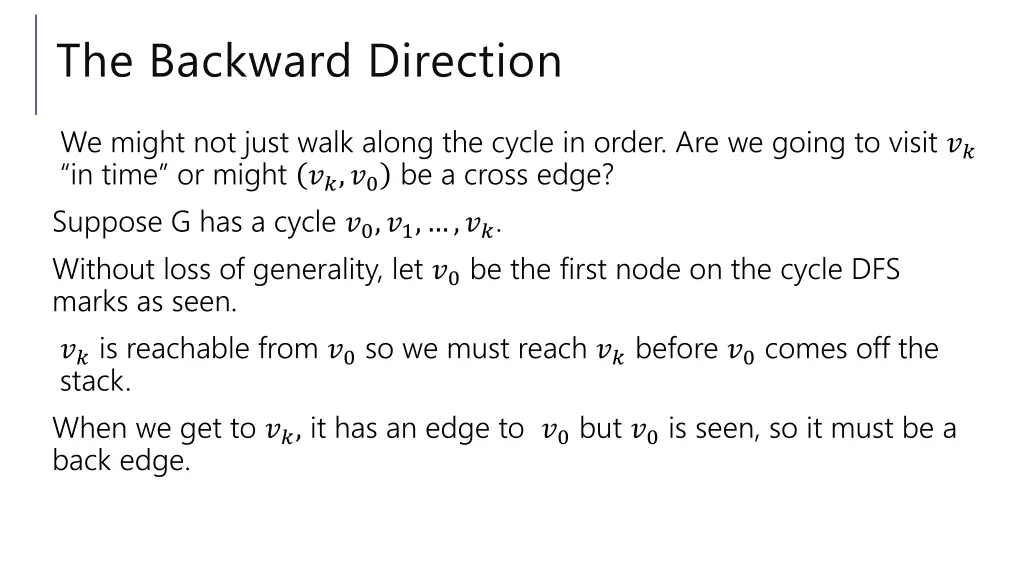 the backward direction 1