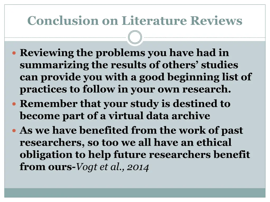 conclusion on literature reviews