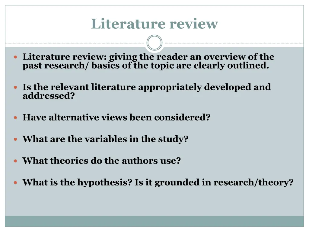 literature review