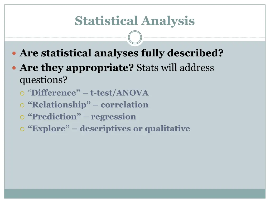 statistical analysis