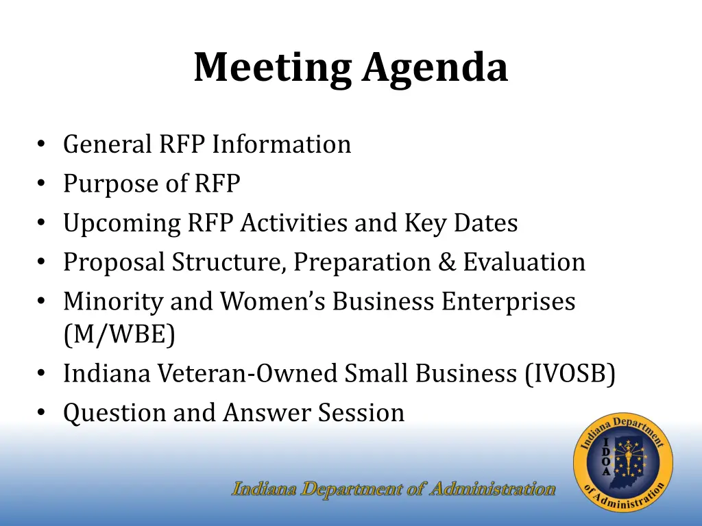 meeting agenda