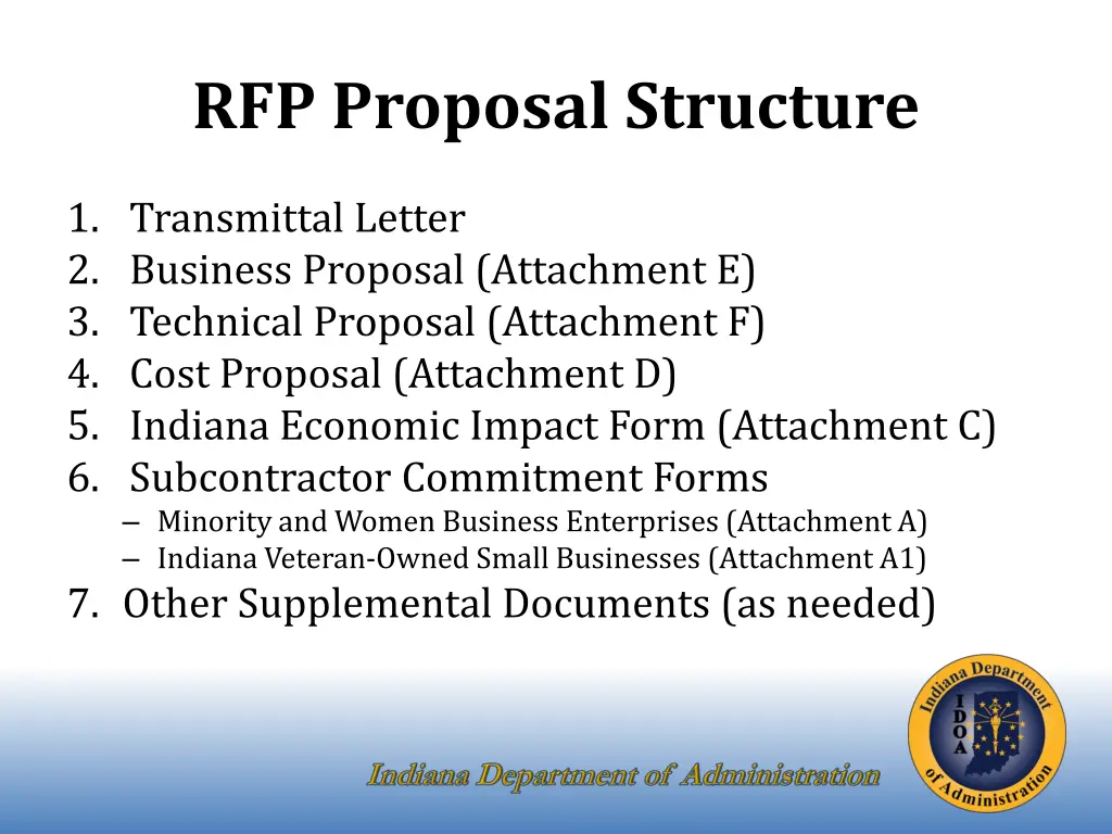 rfp proposal structure