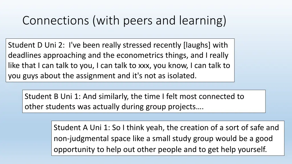 connections with peers and learning 1