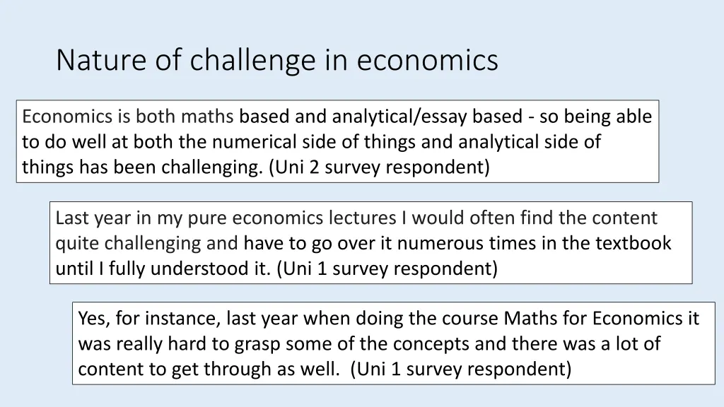 nature of challenge in economics