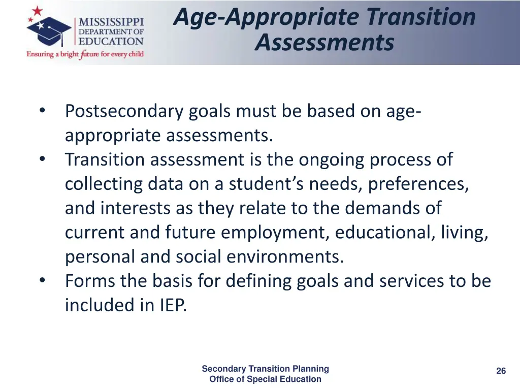 age appropriate transition assessments