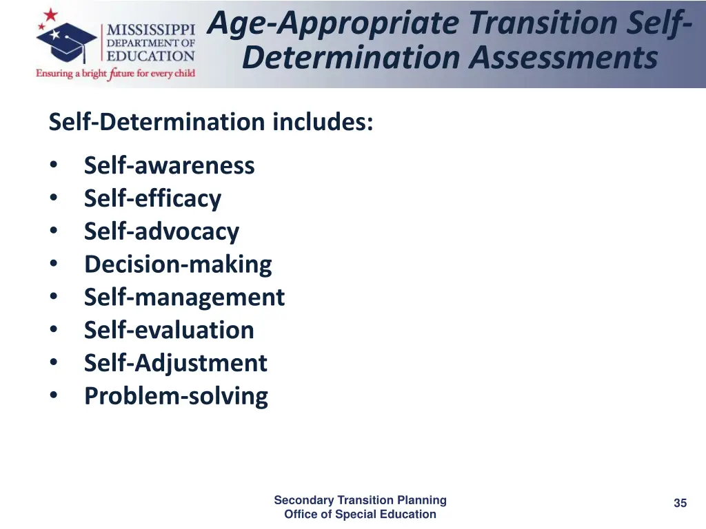 age appropriate transition self determination