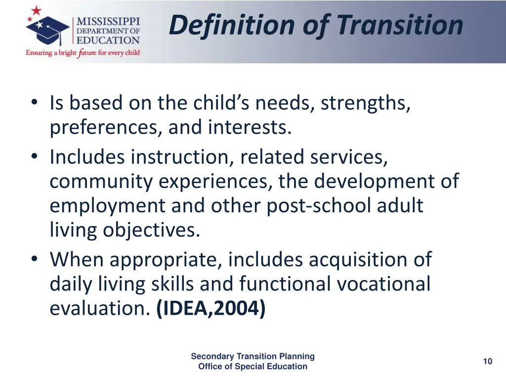 definition of transition 2