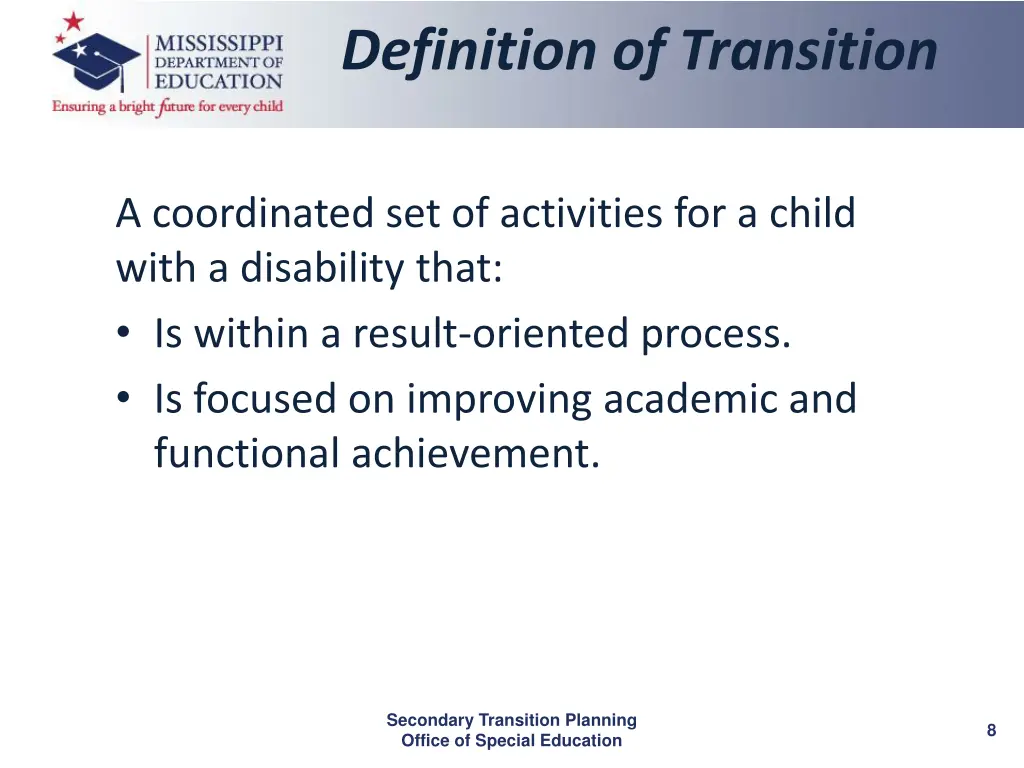 definition of transition