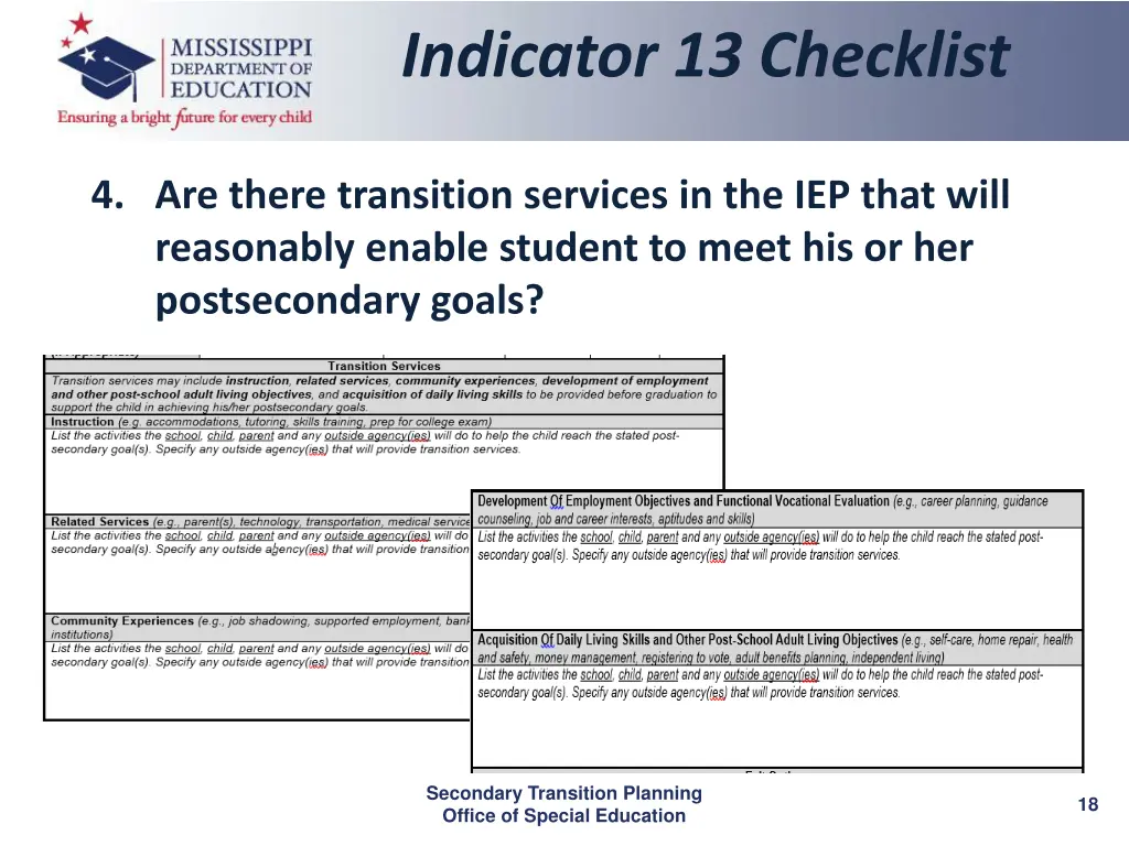 indicator 13 checklist 2