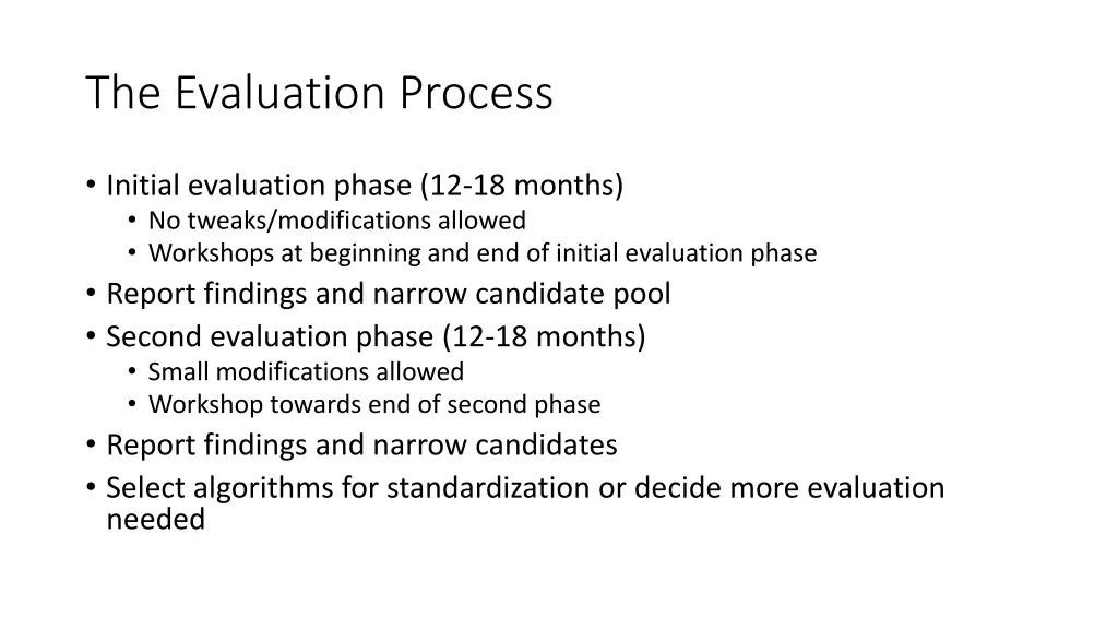 the evaluation process