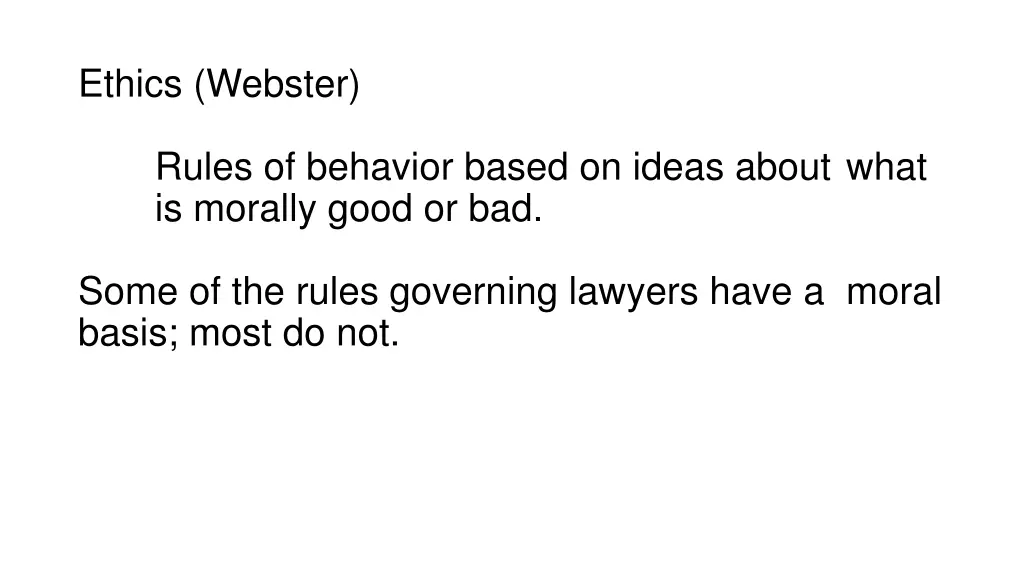 ethics webster