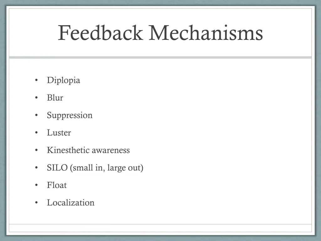 feedback mechanisms