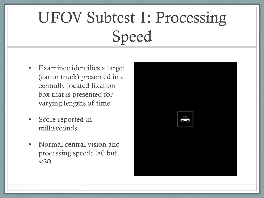 ufov subtest 1 processing speed