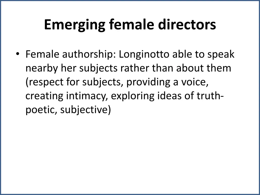 emerging female directors