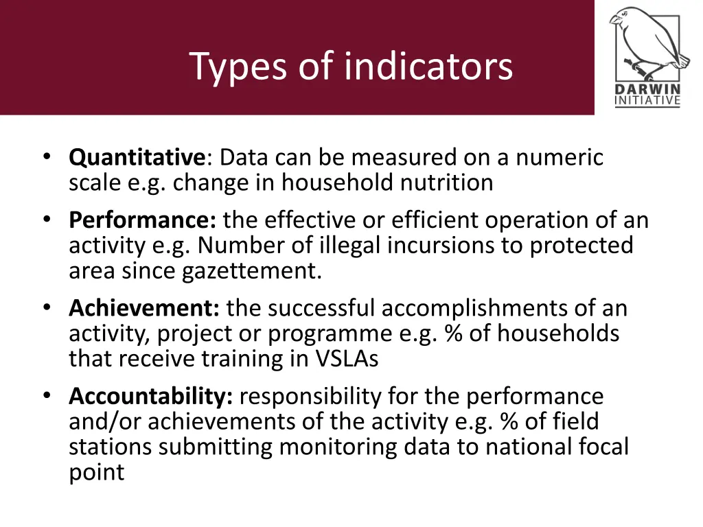 types of indicators