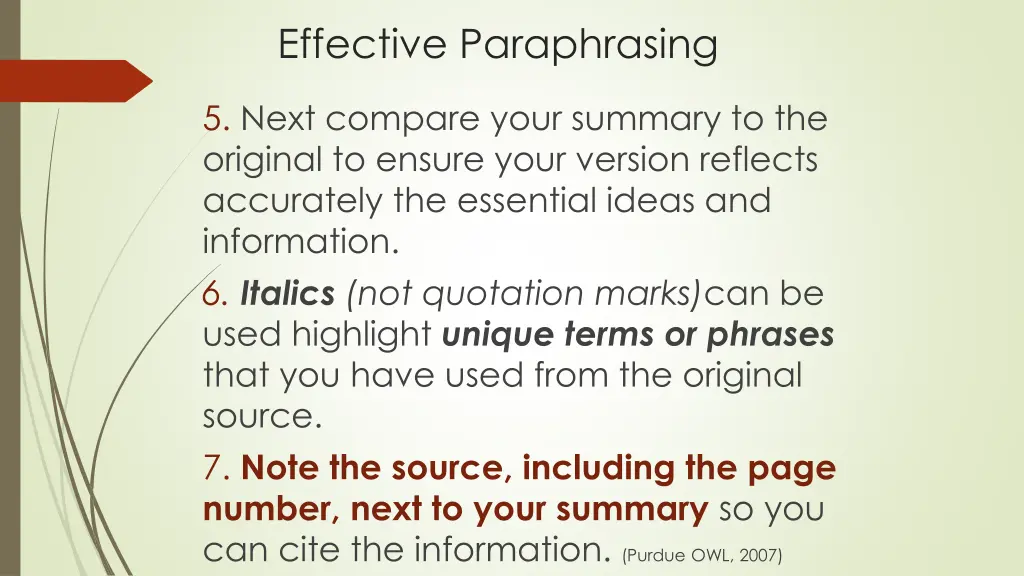 effective paraphrasing