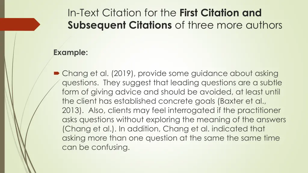 in text citation for the first citation