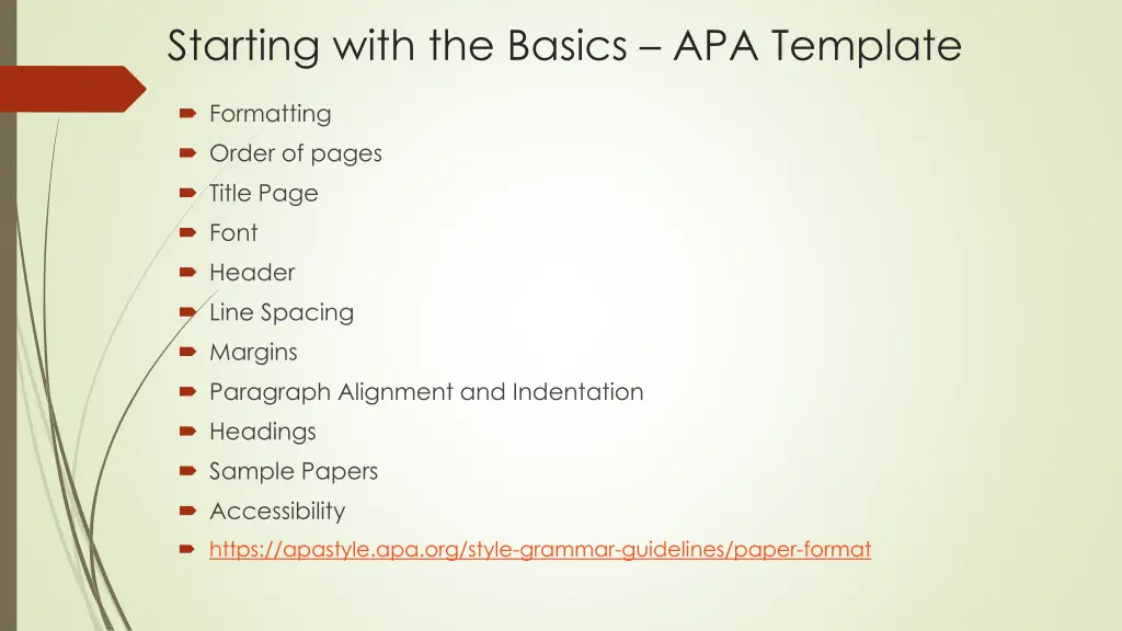 starting with the basics apa template