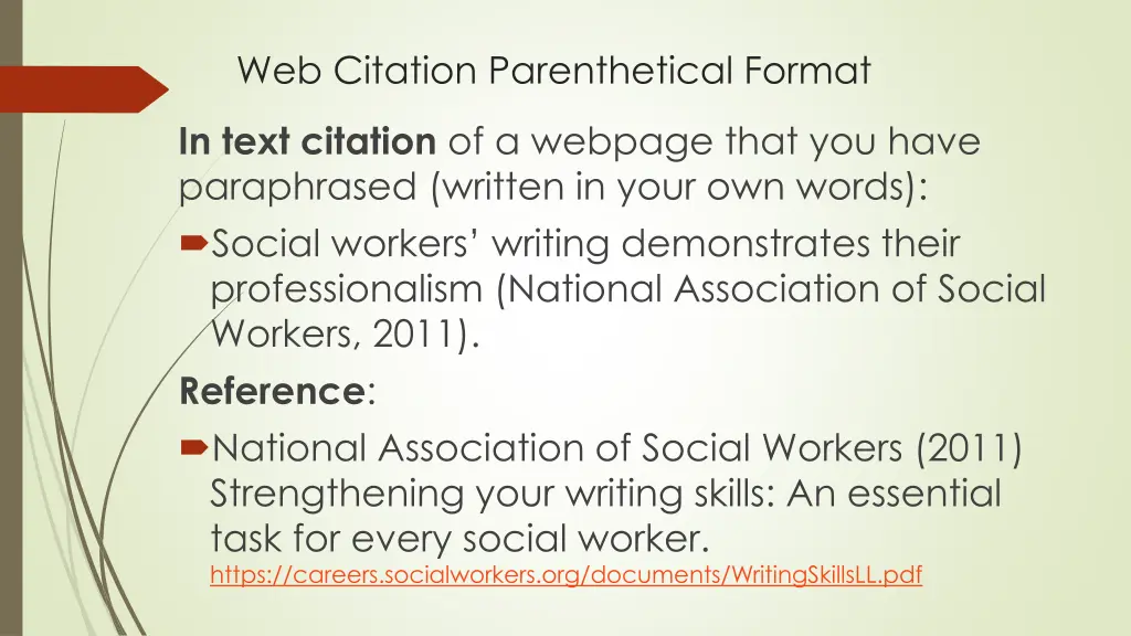 web citation parenthetical format