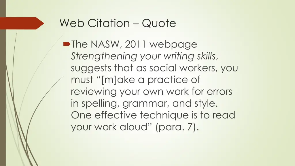 web citation quote