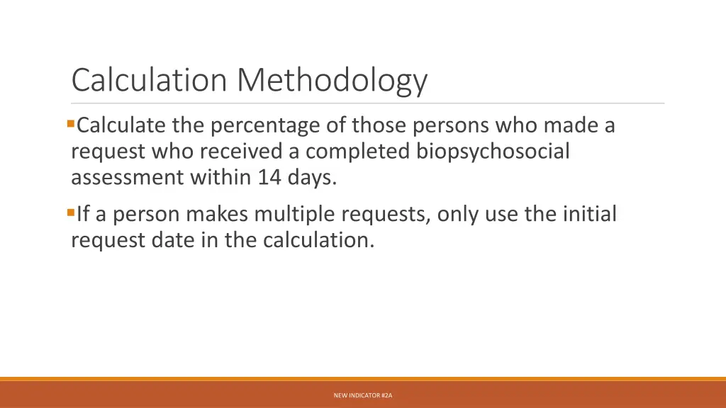 calculation methodology calculate the percentage