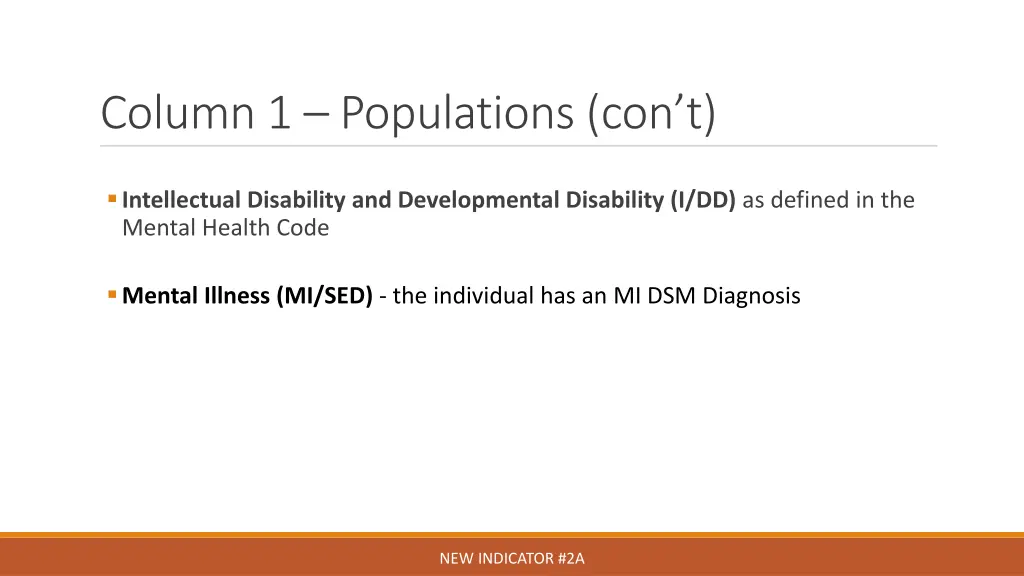 column 1 populations con t