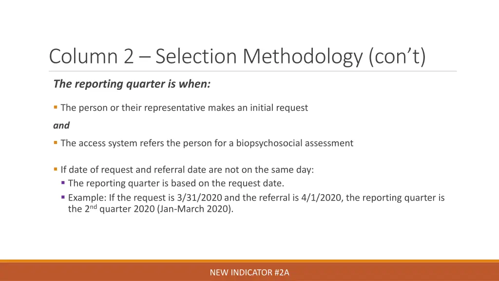 column 2 selection methodology con t 1