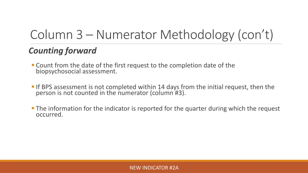 column 3 numerator methodology con t counting