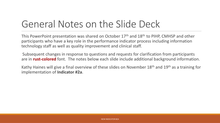 general notes on the slide deck