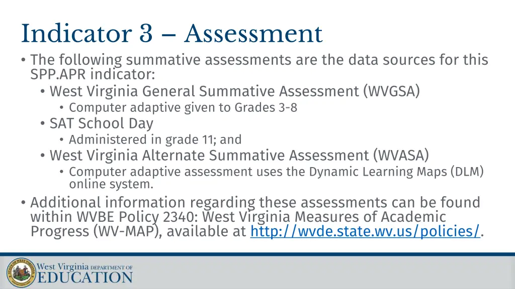 indicator 3 assessment the following summative