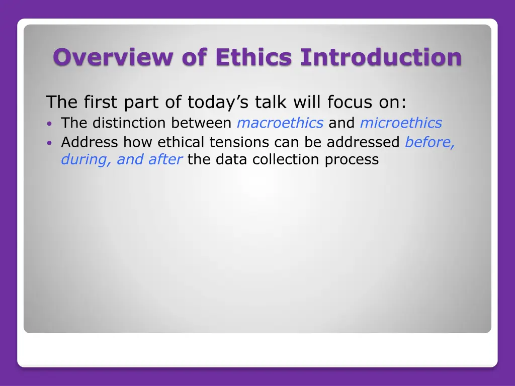 overview of ethics introduction