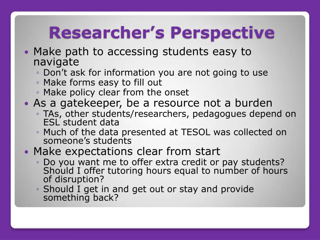 researcher s perspective