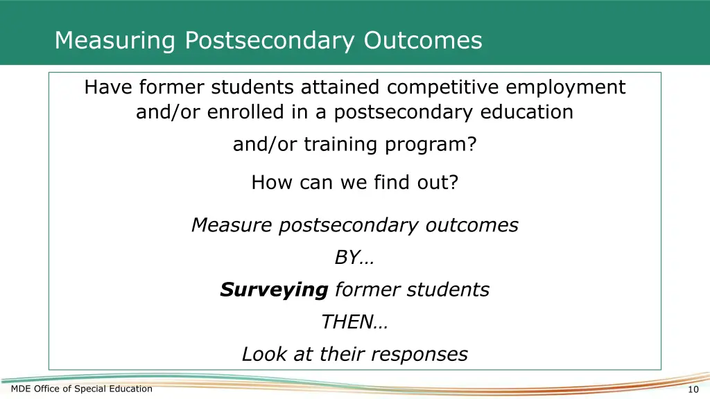 measuring postsecondary outcomes